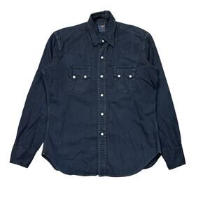 LVC Levi's Western Wear 1955 Sawtooth Big E Pearl Snap Button Shirt Men's Small